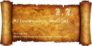 Milovanovics Noémi névjegykártya